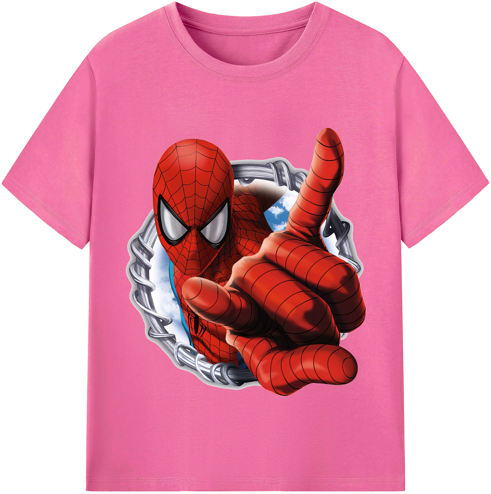 （画像用） Spider Man スパイダーマン レディースカジュアルプリントTシャツ（綿100％）